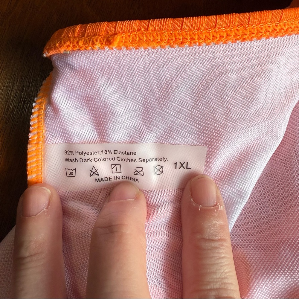 Bright Orange Ribbed Bikini Set - Picture 8 of 8